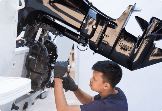 a person working on a machine