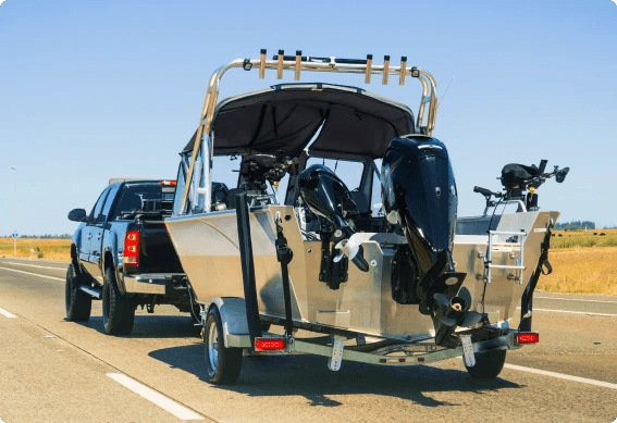 a car with a trailer