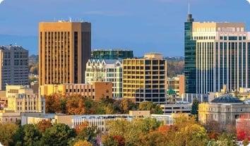 a group of buildings