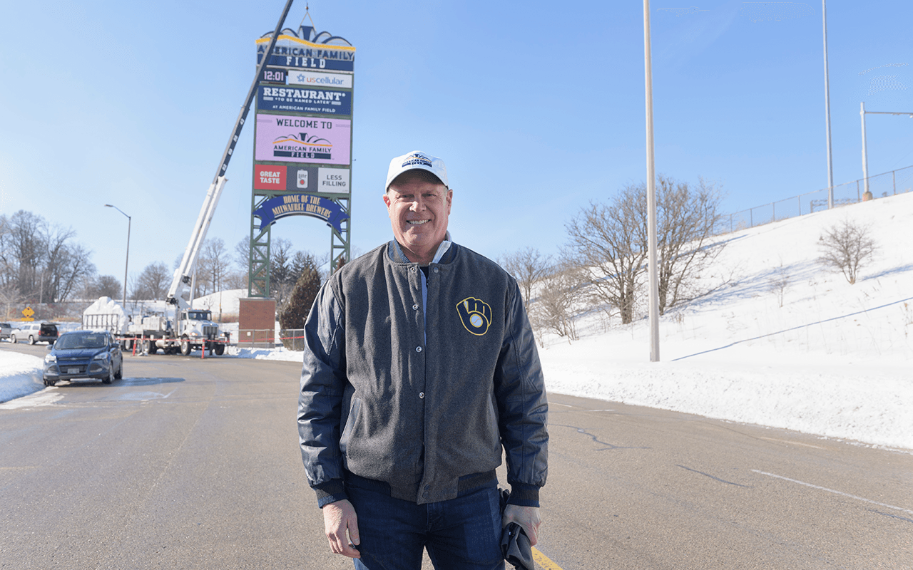 a man standing in a parking lot