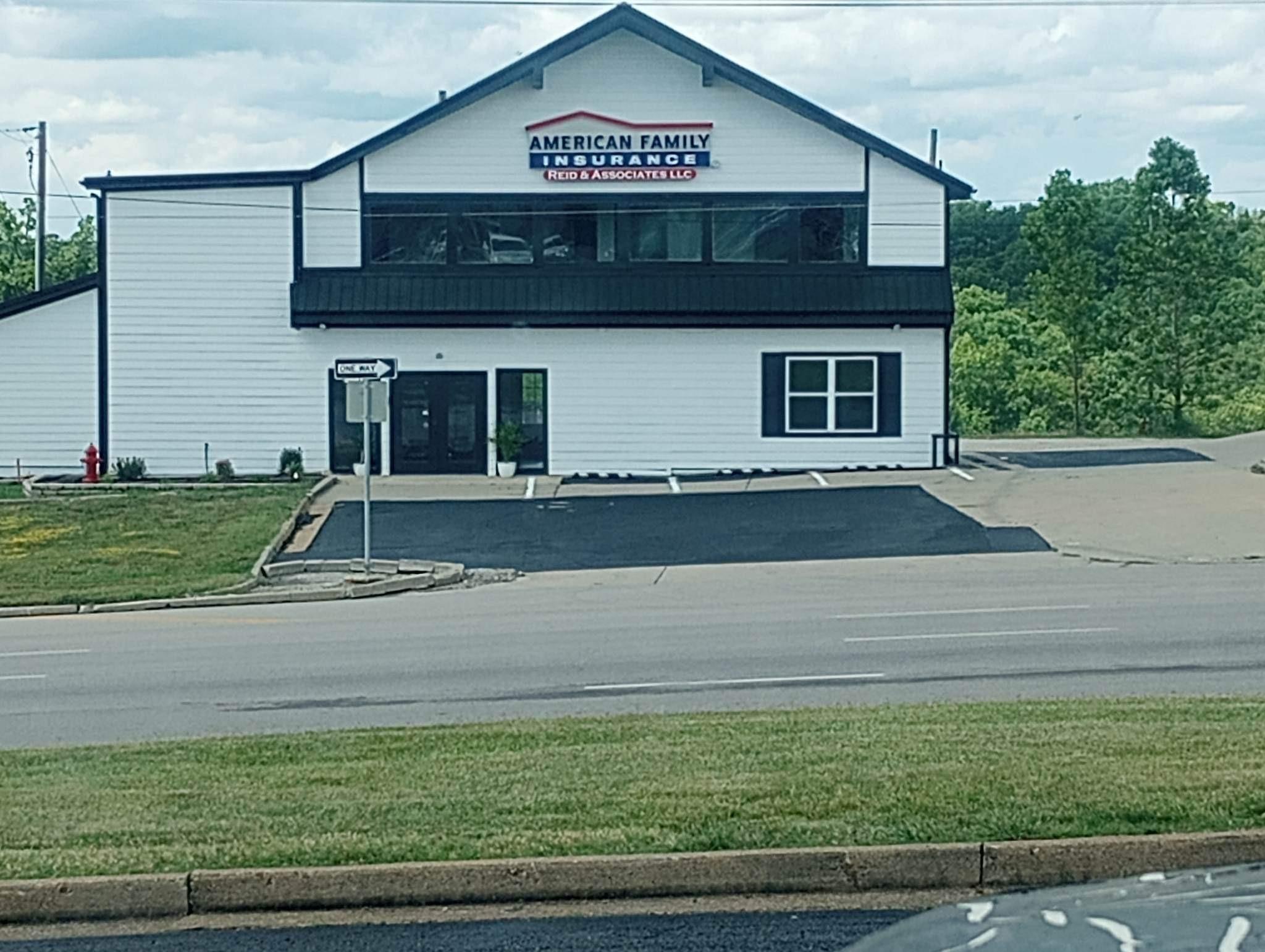 a building with a parking lot