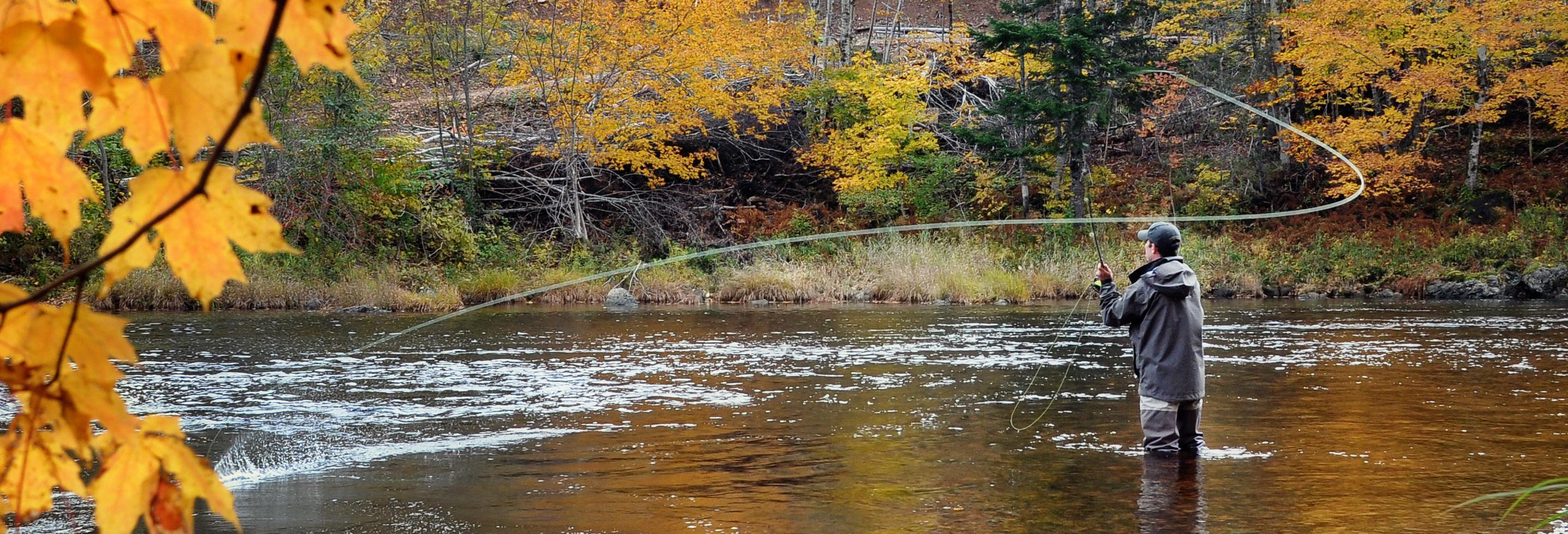 a man fly fishing