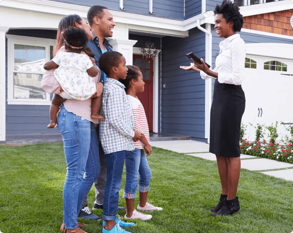 Family getting their newly built home