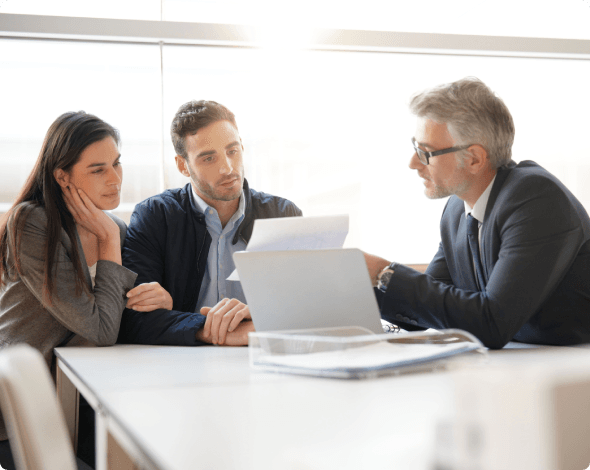 Couple meeting with a realtor