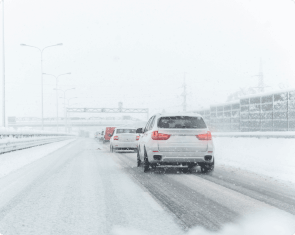 Snow covered roads