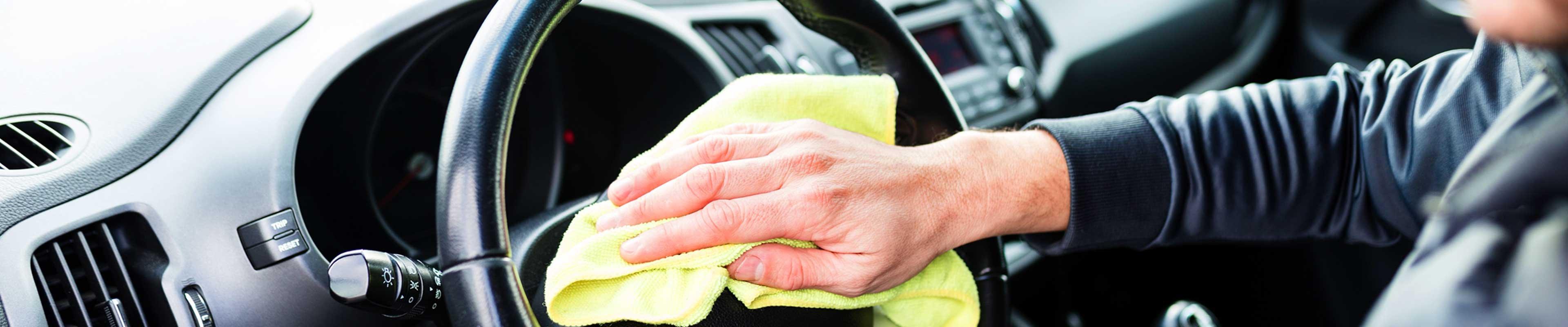 Person washing their car's interior