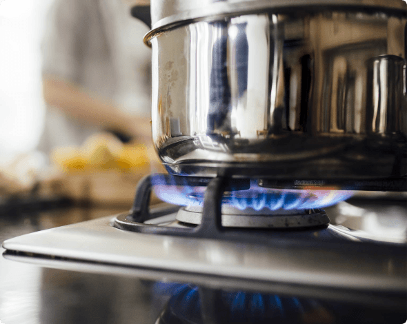 Cooking pot on a stove