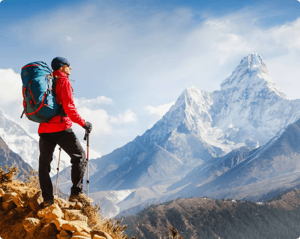 a man standing on a mountain