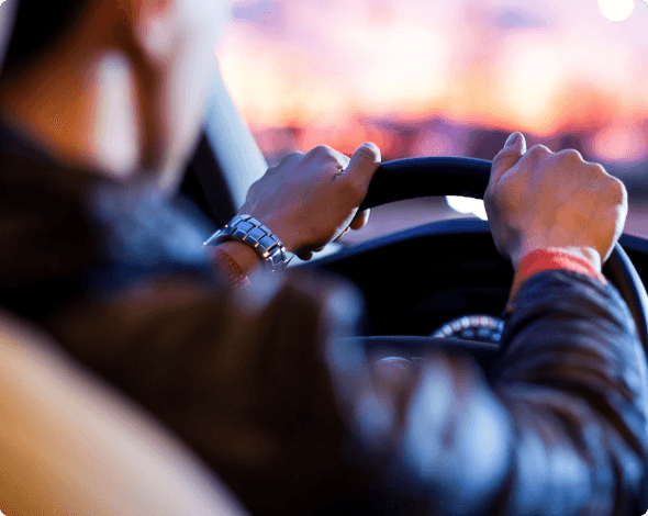 a man driving a vehicle