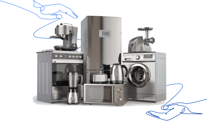 various stainless steel appliances