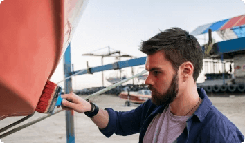 a man holding a flag